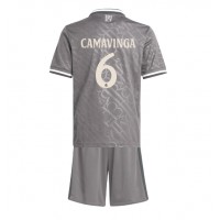 Camisa de Futebol Real Madrid Eduardo Camavinga #6 Equipamento Alternativo Infantil 2024-25 Manga Curta (+ Calças curtas)